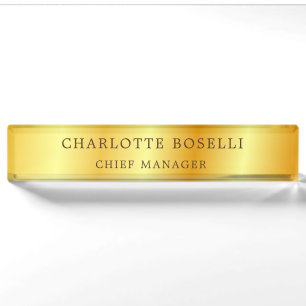 Minimalist Classical Professional Gold Colour Nameplate