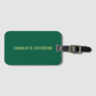 Minimalist Classical Professional Green Yellow Luggage Tag