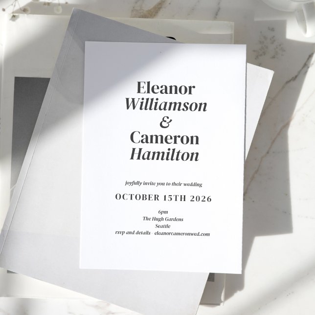 Minimalist Classy Black and White Design Wedding I Invitation (Creator Uploaded)