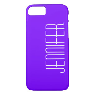 Minimalist Classy Purple and White, Jumbo Name iPhone 8/7 Case