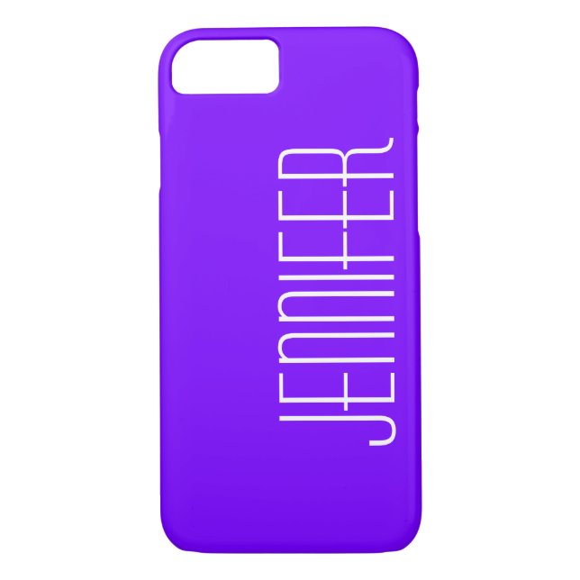 Minimalist Classy Purple and White, Jumbo Name Case-Mate iPhone Case (Back)