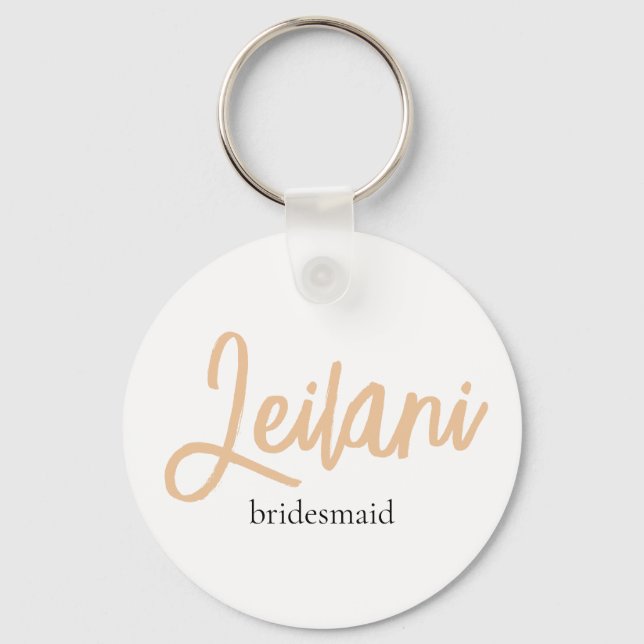 Minimalist Classy Simple Bridesmaid Favour  Keychain (Front)