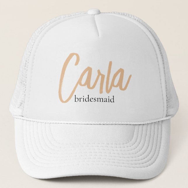 Minimalist Classy Simple Bridesmaid Favour  Trucker Hat (Front)
