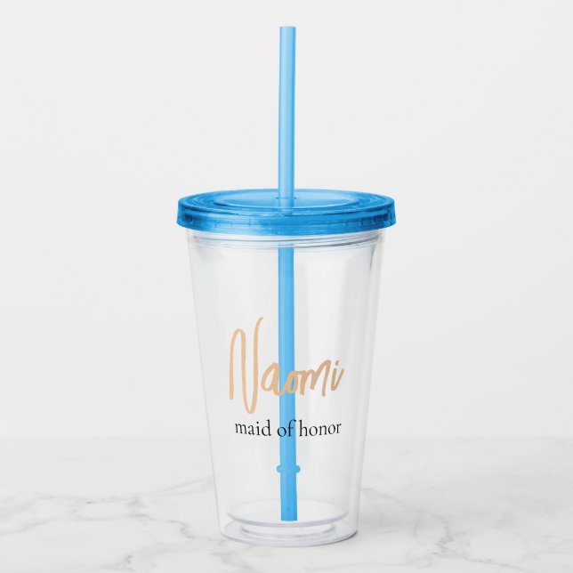 Minimalist Classy Simple Maid of Honour Acrylic Tumbler (Front)