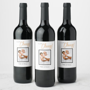 Minimalist Classy Simple Personalized Engagement Wine Label