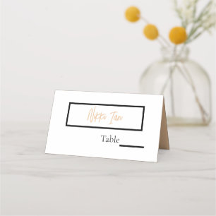 Minimalist Classy Simple Personalized Wedding Fold Place Card