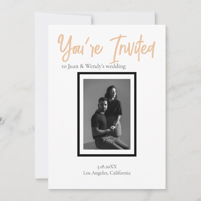 Minimalist Classy Simple Personalized Wedding Invitation (Front)