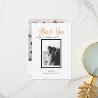 Minimalist Classy Simple Personalized Wedding Thank You Card
