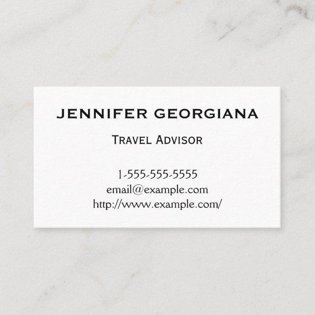 Minimalist & Classy Travel Advisor Business Card (Front)