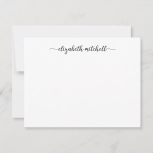 Minimalist Clean Girly Black Calligraphy Script Card