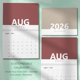 Minimalist Clean Modern Color Design Calendar