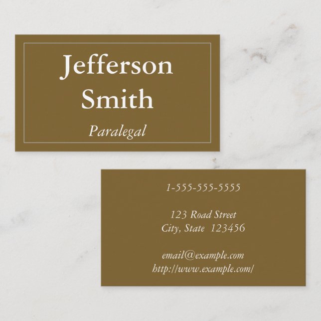 Minimalist & Clean Paralegal Business Card (Front/Back)