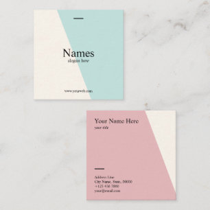 Minimalist Clean Pastel Typo Square Business Card