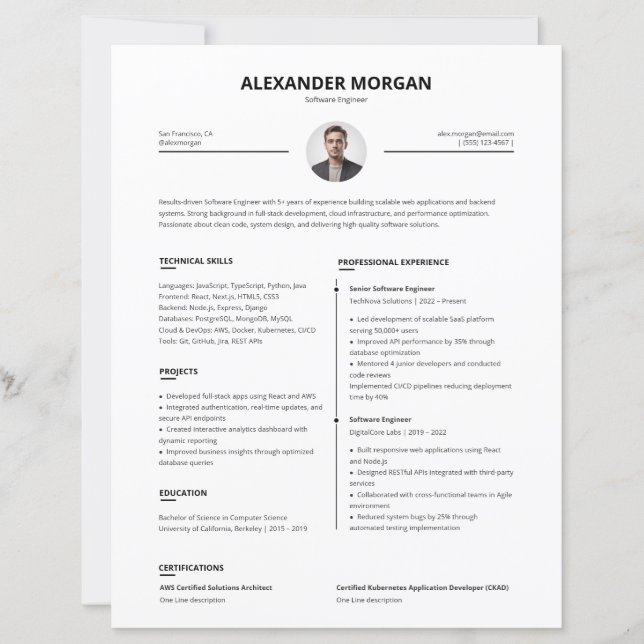 Minimalist Clean Professional Pro Resume  (Front)