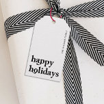 Minimalist Clean Simple Christmas Gift Tags<br><div class="desc">This is a simple and minimalist happy holidays gift tag using bold playful typography in classic black and white. This is would suit anyone looking for gift wrapping supplies that are both modern and minimal in style. Please contact the designer for any queries regarding this design or for any matching...</div>