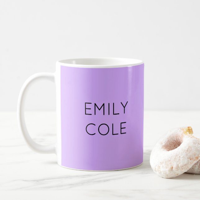 Minimalist clean simple purple  coffee mug (With Donut)