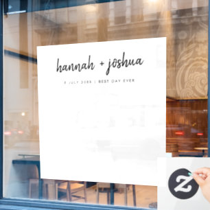 Minimalist Clean Simple Wedding Day Photo Backdrop Window Cling