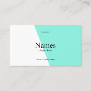 Minimalist Clean Teal Typo Business Cards