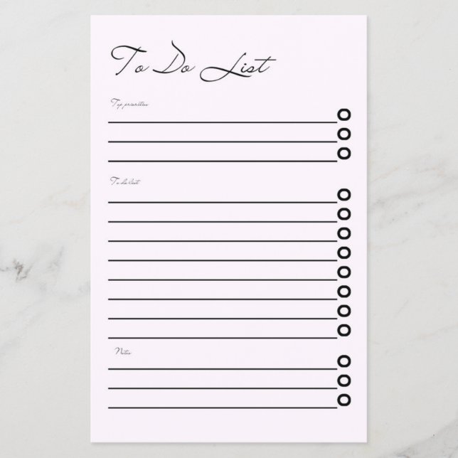 Minimalist Clean White Daily To Do List Planner Flyer (Front)