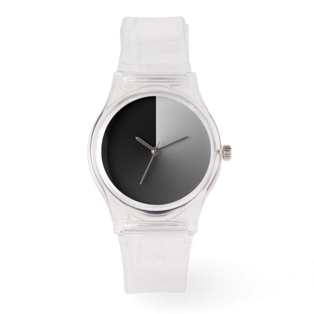 Minimalist Clear with Black and Light Grey Dial Watch (Front)