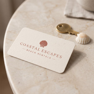 Minimalist Coastal Beach Rental Business Card