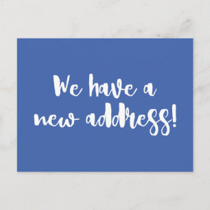 Minimalist Cobalt Blue We Moved New Home Moving  Postcard