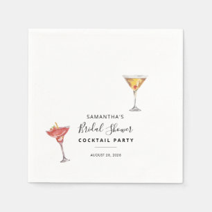Minimalist Cocktail Party Bridal Shower Paper Napkin