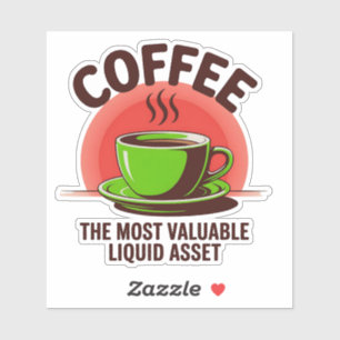 Minimalist Coffee Asset Humor Sticker