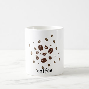 Minimalist Coffee Beans Aesthetic Ceramic Mug