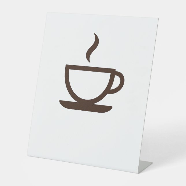 ☕ Minimalist Coffee Cup – Barista & Café Vibes Pedestal Sign (Front)