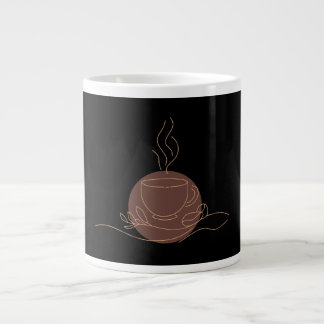 Minimalist Coffee Line Art - coffee lover Large Coffee Mug