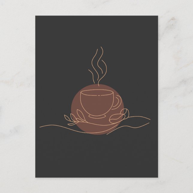 Minimalist Coffee Line Art - coffee lover Postcard (Front)