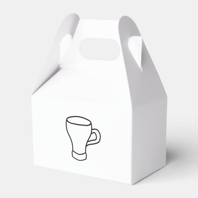 Minimalist Coffee Line Art Gift Favor Box (Front Side)