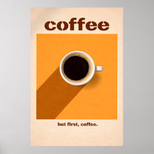 Minimalist Coffee Poster, Modern Kitchen Wall Art