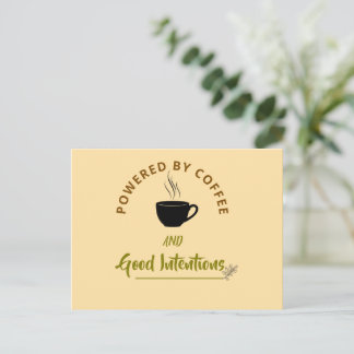 Minimalist Coffee Quote Postcard | Funny Good Inte