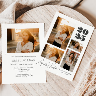 Minimalist Collage Graduation Year   Photo Collage Invitation