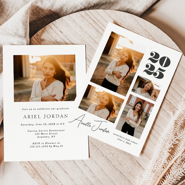 Minimalist Collage Graduation Year | Photo Collage Invitation (Minimalist Collage Graduation Year | Photo Collage Invitation)