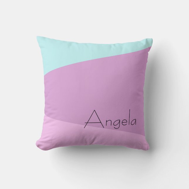 minimalist colour block blue purple to personalize throw pillow (Front)