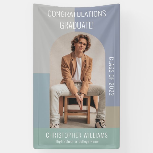 Minimalist Colour Block Class of 2023 Graduation Banner (Vertical)