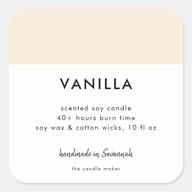 Minimalist Colour Packaging Candle Cosmetics Label (Front)