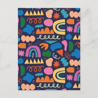 Minimalist colourful abstract holiday postcard