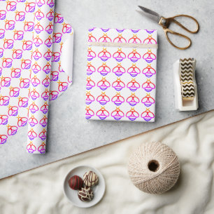 Minimalist colourful bee honeybee bumblebee patter wrapping paper