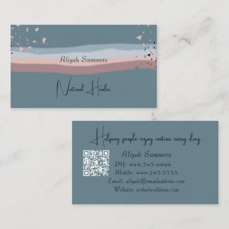 Minimalist Colourful Boho QR Code Meditative Business Card