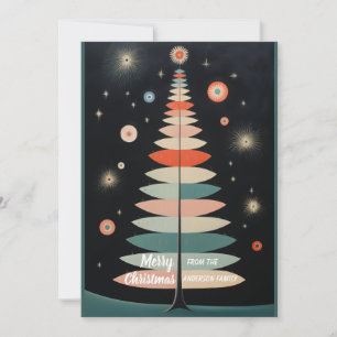 Minimalist Colourful Christmas Tree Holiday Card