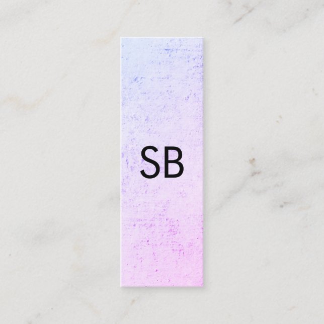 Minimalist Colourful Grunge with Monogram Mini Business Card (Front)