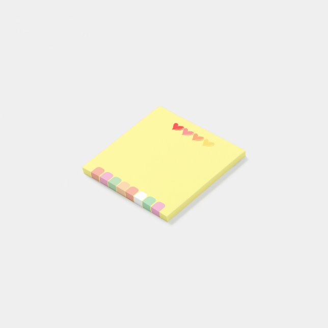 Minimalist Colourful Hearts Notes (Angled)