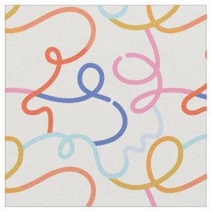 Minimalist colourful lines strokes  fabric