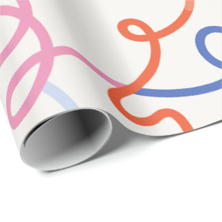 Minimalist colourful lines strokes  wrapping paper
