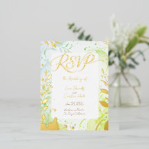 Minimalist Colourful Watercolor Foil RSVP