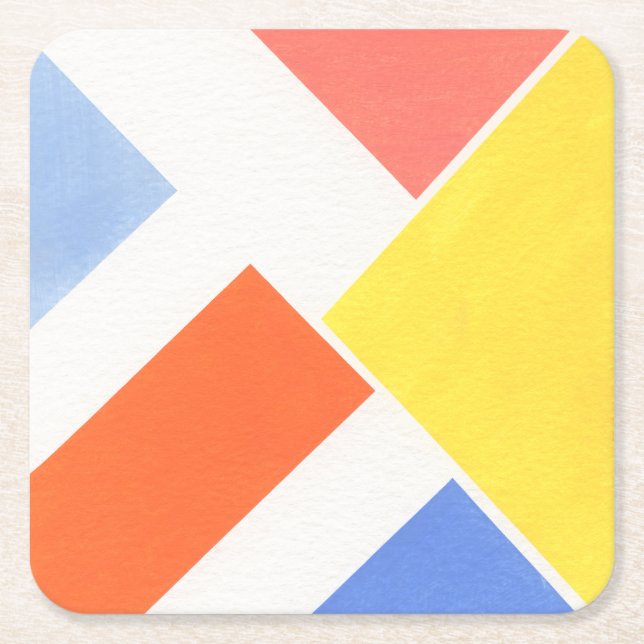 Minimalist Colours Square Paper Coaster (Front)